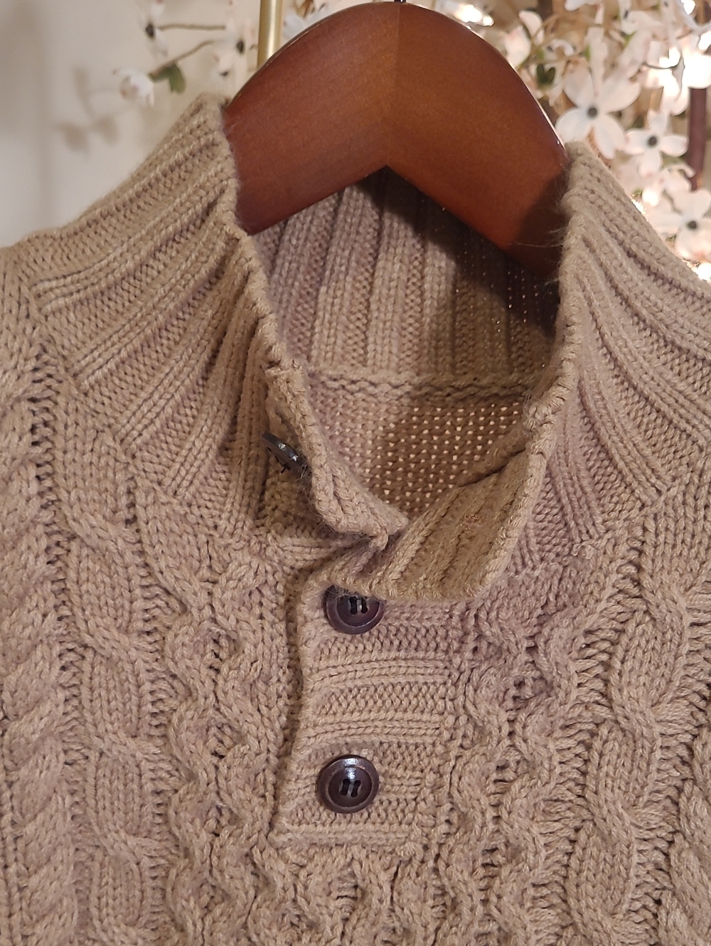 Cable-Knit Button Sweater - Picture 3 of 6